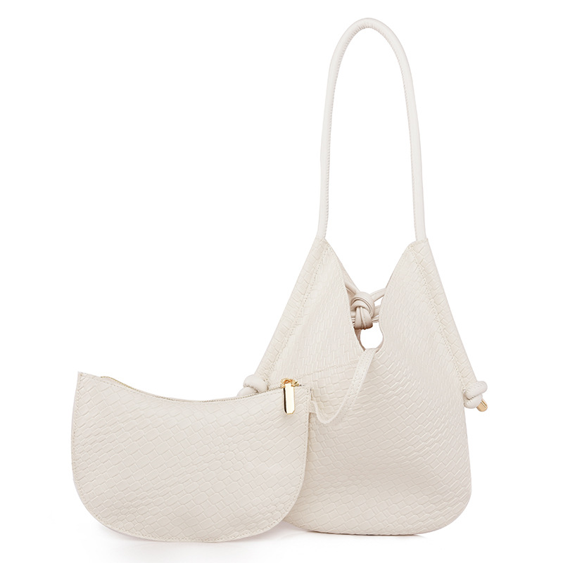 High-end versatile large capacity tote bag woven mother-child bag casual retro women's trendy hand-held shoulder bag